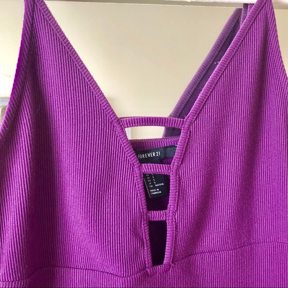 Purple BodyCon Sexy Plunge Strap Cutout Neckline - Picture 2 of 4